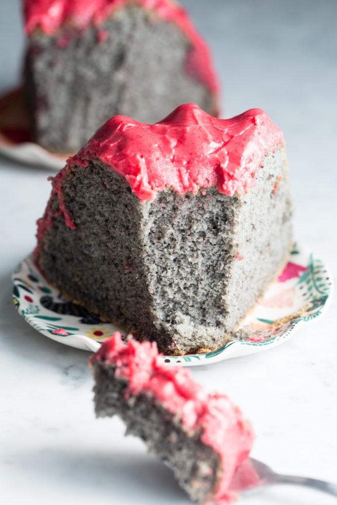 Grain Free Black Sesame Cake with Raspberry Glaze - The Urban Poser